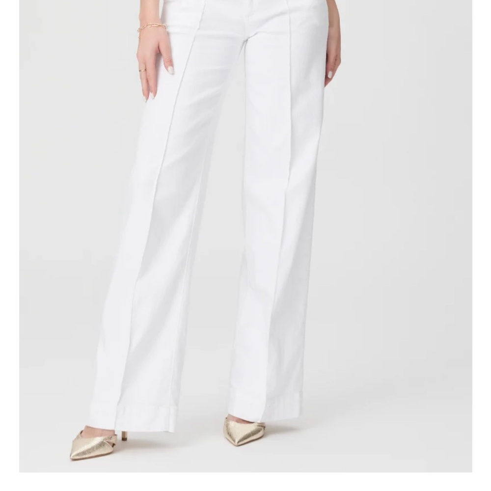 PAIGE White Sasha Wide-Leg Trousers